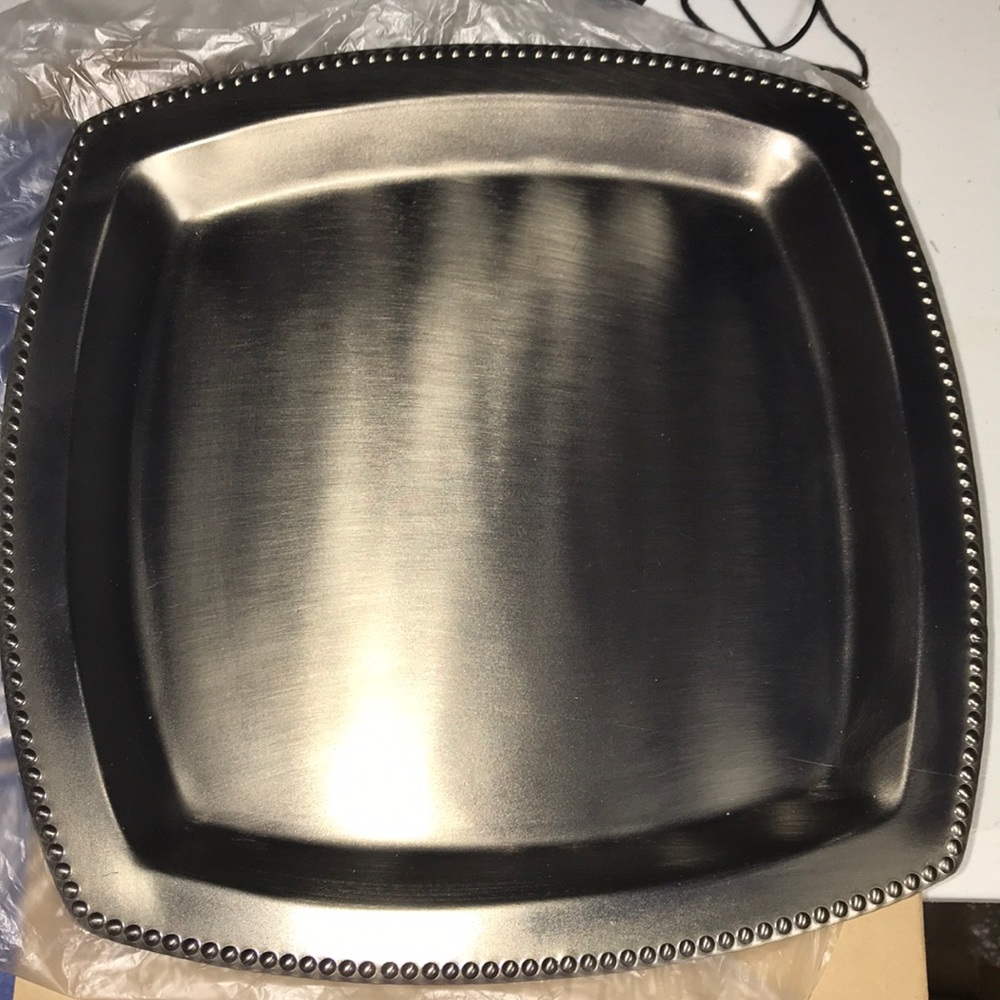NWT partylite pewter tone pillar tray